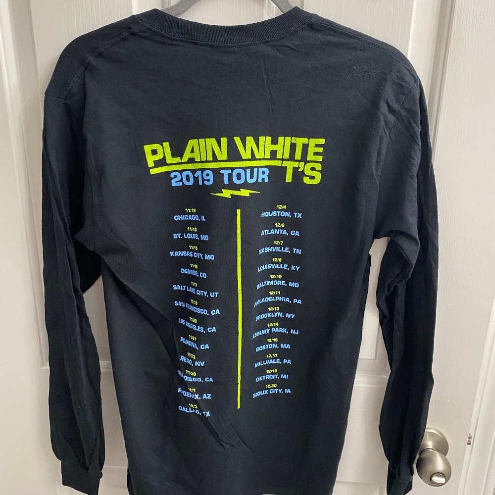 Plain White T’s 2019 tour long sleeve black tshirt size small NWOT